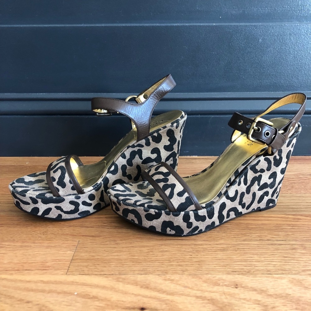Guess Leopard Wedges